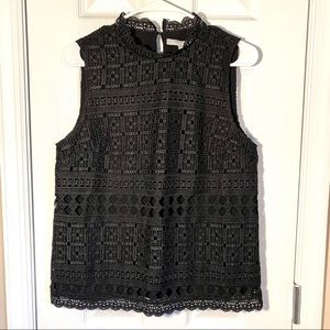 Anthropologie Lace sleeveless top - Black - Small